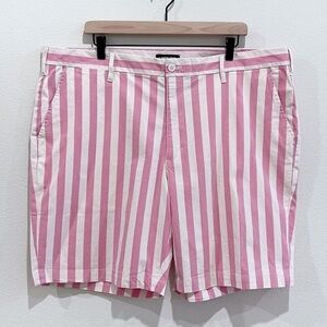 LANDS' End Pink Striped Classic Fit Stretch Knockabout Chino Shorts Size 42